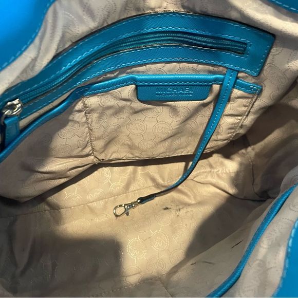 Michael Kors Signature Hamilton Blue North South Satchel - Picture 10 of 11